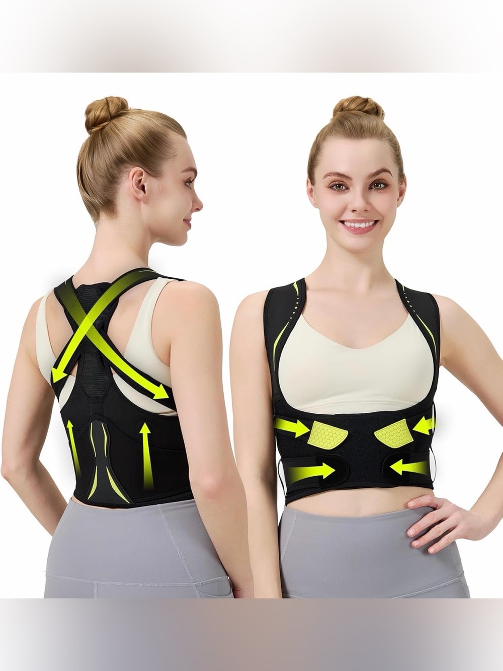 Posture Corrector for Women, Adjustable 
Straightener, Black, Medium, NEW